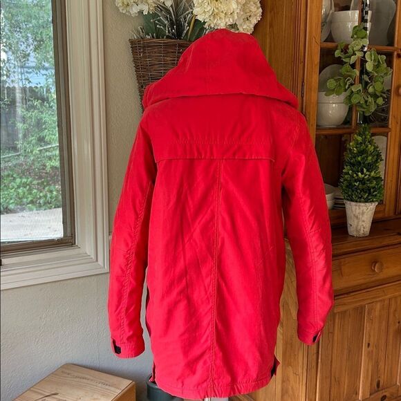 Outbrook Fleece Lined Women's Red Hooded Jacket Size Medium - Picture 4 of 11
